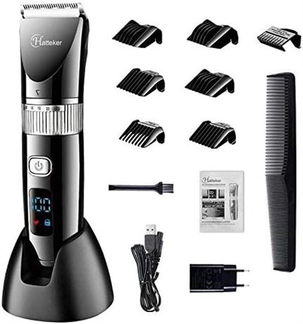 HATTEKER Pro Cordless Mens Hair Clippers Rechargeable Hair Trimmer Electric Bear