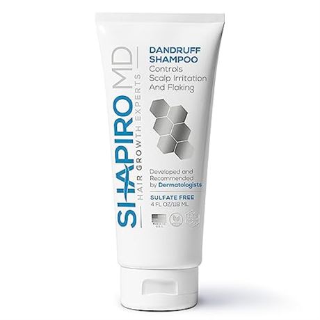 4 FL OZ- Shapiro MD 2-in-1 Shampoo For Dandruff And Hair Loss - Reduces Itching