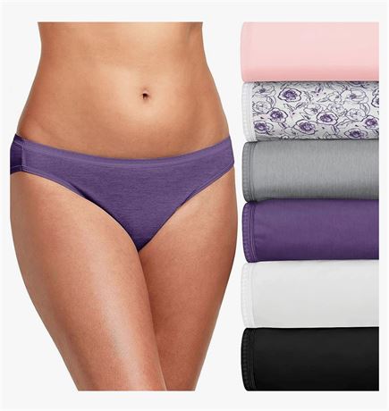 Hanes Womens 6-Pack Breathable Cotton Bikini Panty