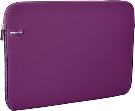 Amazon Basics 17.3-Inch Laptop Sleeve, Protective Case with Zipper - Purple