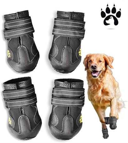 4pcs/Size: 7 - Easiestsuck Dog Boots Waterproof Shoes,Outdoor Dog Snow Boots