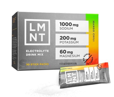 LMNT Zero-Sugar Electrolytes Mango Chili Salt 30 Sticks