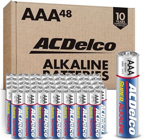 ACDelco 48-Count AAA Batteries, Maximum Power Super Alkaline Battery,