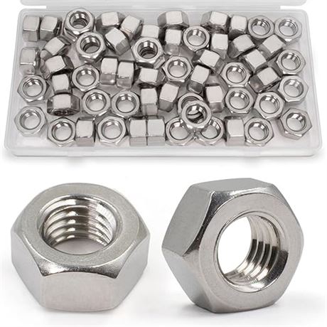 ZQZ 3/8"-16 Hex Nuts,60 Pack 304 (A2-70) Stainless Steel Hardware Nuts,Standard