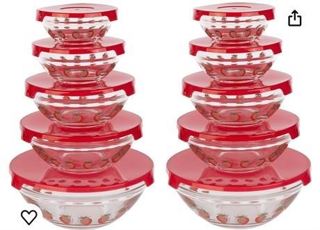 Classic Cuisine Glass Bowls with Lids Set - Mixing Bowls Set with Multiple Sizes