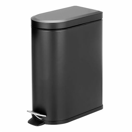 10 L (2.6 Gallon) - mDesign Small Stainless Steel Metal Step Trash Can Garbage B