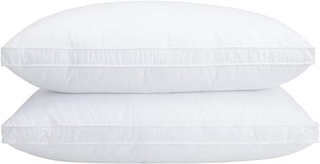 2 PC SET STANDARD Vendare Goose Feather Down Pillow, Bed Pillows for Sleepi...