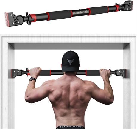 HANDSONIC Pull Up Bar for Doorway, No Screws Required Chin Up Bar Adjustable Dip