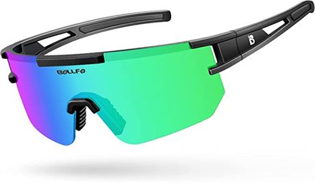 BOLLFO Cycling Sunglasses, UV Eye Protection Polarized Eyewear for Men Women