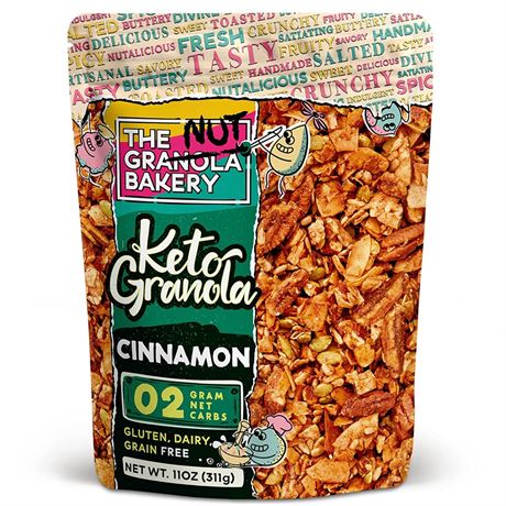 The Granola Bakery Cinnamon Keto Granola Cereal | 2g Net Carb | BB 9/15/2023