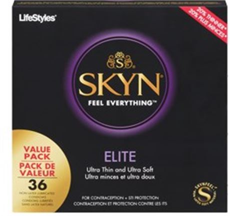 Elite Non-Latex Lubricated Condoms, 36 units