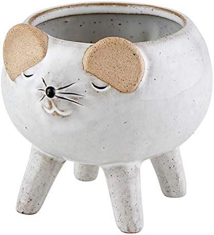 The Bridge Collection Ceramic Footed Planter Pot (Mouse)