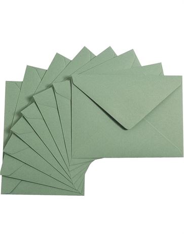Toperd 50 Pieces Sage Green A6 Envelopes Greeting Card Envelopes 6 1/2 x 4 3/4 I