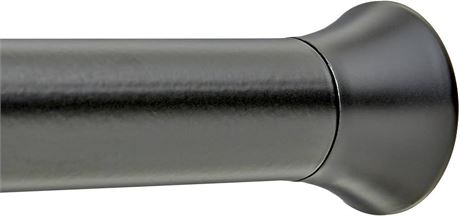 Amazon Basics Tension Curtain Rod, Adjustable 36-54" Width - Black, Classic Fini
