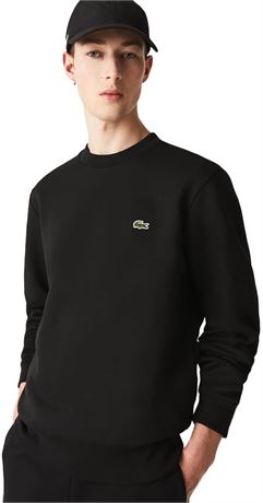 SIZE: S Lacoste Men's Logo Sweatshirt, Black