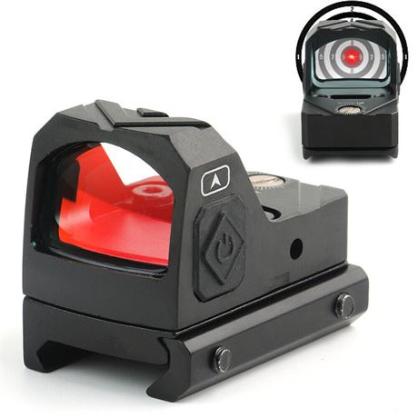 Mini Reflex Red Dot Sight Shake Awake Optic Sight 2MOA 12 Brightness Adjustment
