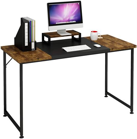 Magic Life Computer Desk Study Writing Table 47 Inch with Monitor Stand, Modern
