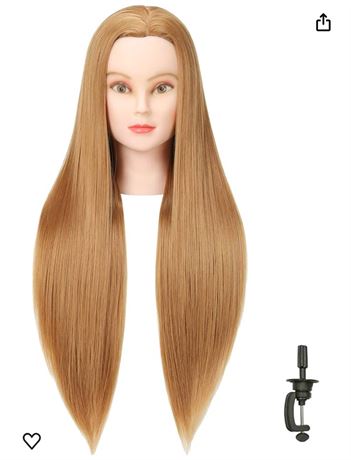 TIANYOUHAIR 30 Inch Blonde 20% Human Hair Mannequin Head with Stand for Hairdres