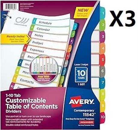 Avery 10-Tab Dividers (3 PACK)
