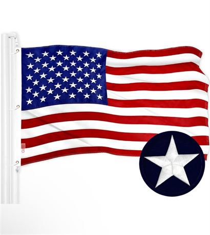 G128 American USA Flag | 5x8 Ft | ToughWeave Series Embroidered 300D Polyester |