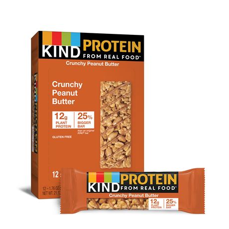 KIND Protein Bars, Crunchy Peanut Butter, 1.76 Oz., 12/Box
