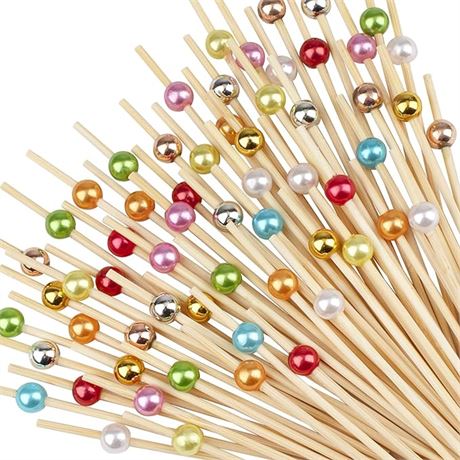 Cocktail Picks - 100 Counts Decorative Toothpicks for Appetizers, 4.7 inch Long