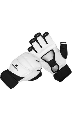 SIZE:MEDIUM, Half Finger Kickboxing Gloves - Also for Taekwondo Sparring