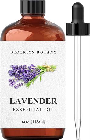 Brooklyn Botany Lavender Essential Oil - Huge 4 Fl Oz - 100% Pure and Natural