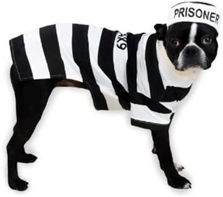 Large - Casual Canine Polyester and Cotton Prison Pooch Dog Costume