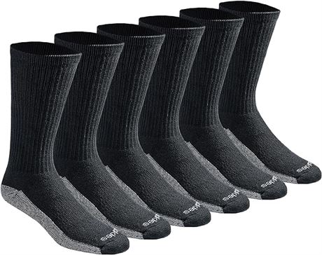 6PK/Shoe Size:6-12, Dickies Men's Dri-tech Moisture Control Crew Socks Multipack