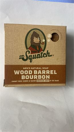 Wood Barrel Bourbon Dr. Squatch men's natural soap 5 oz New in Box