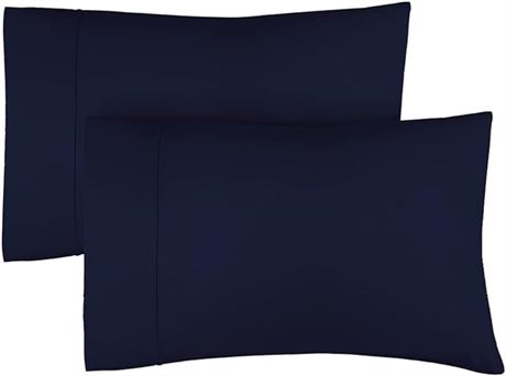 King, Feather & Stitch 100% Cotton 2 Pc King Pillow Cases, 400TC Ultra-Soft