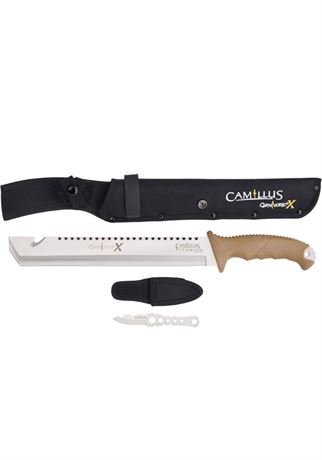 Camillus Carnivore X Machete, Includes Tool Knife and Nylon Sheaths