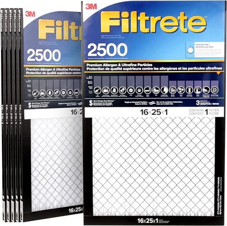 6 FILTERS 3M Filtrete Premium Allergen Ultrafine Particles Filter...