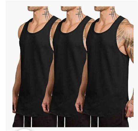COOFANDY Men's 3 Pack Quick Dry Workout Tank Top Gym Muscle Tee Fitness Bodybuil