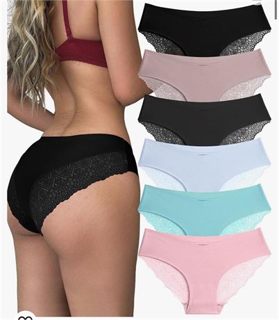 Sth Big 6 Pack Womens Underwear Bikini Panties Ladies V Waist Lace Hipster Sexy