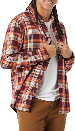 LARGE Amazon Essentials Mens Long-Sleeve Flannel