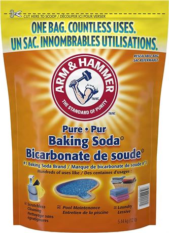 ARM & HAMMER Baking Soda, Cleaning and Deodorizing, Resealable Bag, 5.44 kg