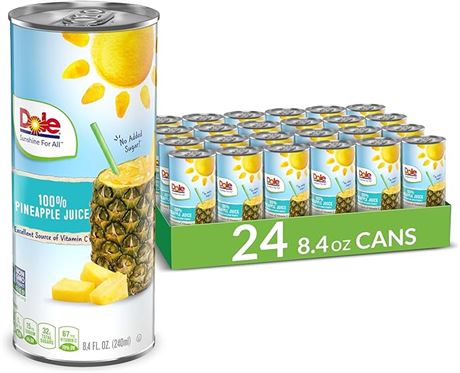 Dole 100% Pineapple Juice (24 X 8.4 Floz) Net Wt (201.6 floz), 201.6 fluid_ounce