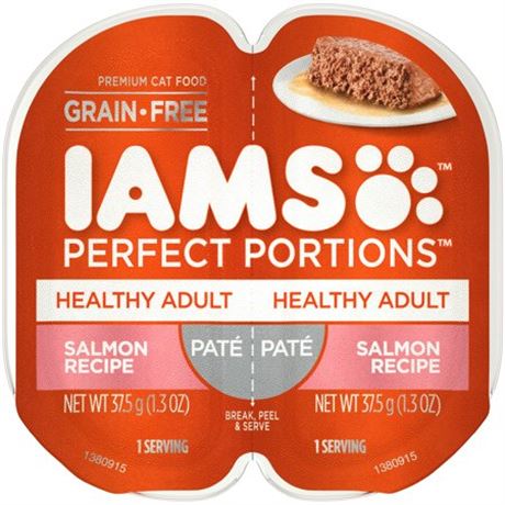 Perfect Portions Cat Food Tray, Pate Salmon, 2.6-oz., PACK OF 23
