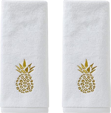 2Pack (16" x 26") - SKL Home Gilded Pineapple Hand Towel, White