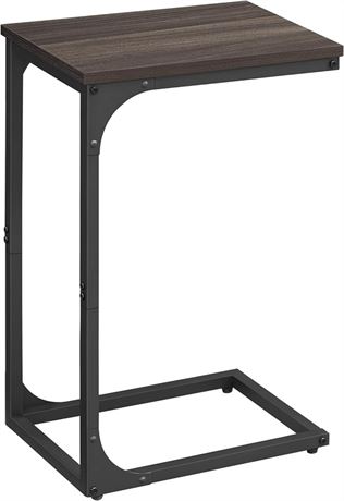 VASAGLE Slim End Table, Sofa Side Table, C-Shaped Snack Table TV Tray Table, Che