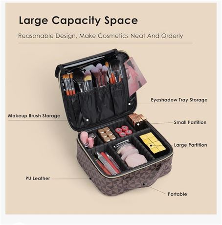 Travel Makeup Train MAKE UP Case Makeup Cosmetic Case Organizer Portable Artist