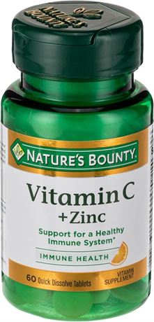 Nature's Bounty, Vitamin C + Zinc, Supports Immune Health, BB 7/26