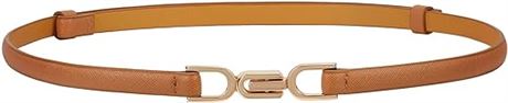 WHIPPY Women Skinny Leather Belt Adjustable Thin Waist Belt Fashion Buckle Belt