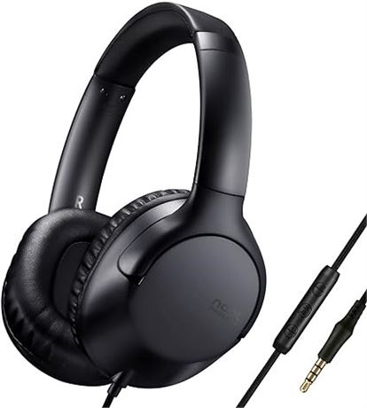 noot products A319 Over The Ear Wired Headphones with Volume Control, Microphone