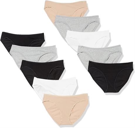 Amazon Essentials Women's Cotton Stretch Bikini Panty, 10 Pack Neutral Assorted, XX-Large