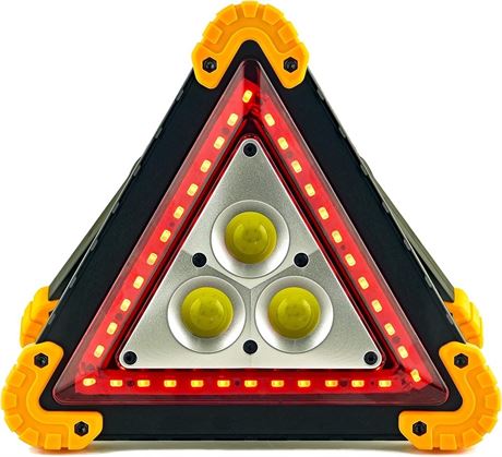 Emergency Warning Triangle - LED Light, Water-Resistant, Shockproof & Portable