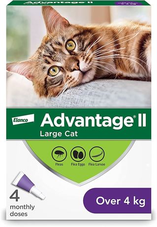 9-LBS+, 4 DOSES - ADVANTAGE II FLEA PREVENTION FOR LARGE CATS