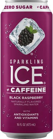 Sparkling Ice +Caffeine Black Raspberry Sparkling Water 16 Oz., PK12